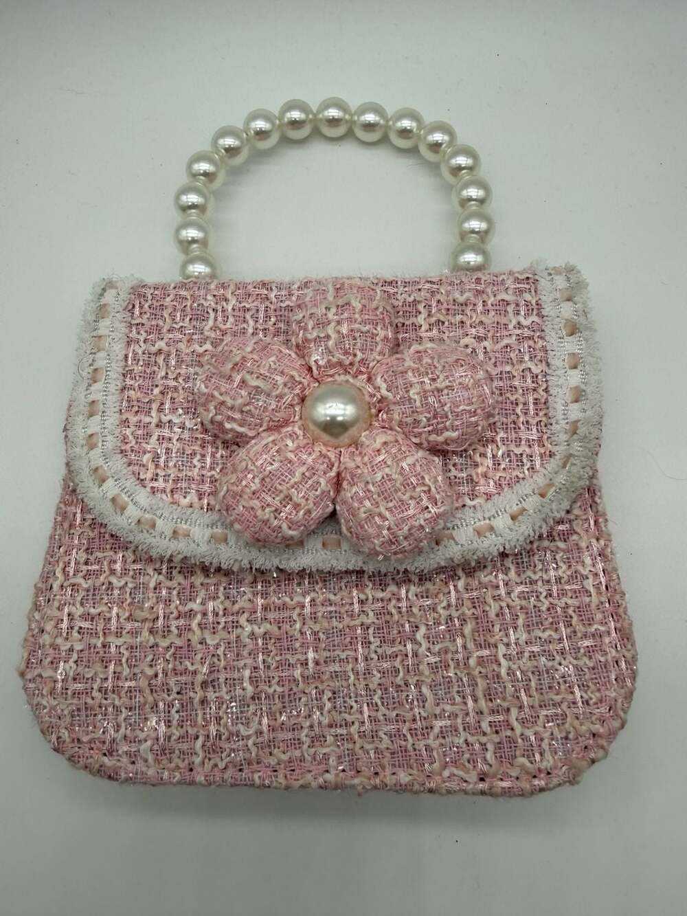 1pc Mini/Large Fabric Bow, Letter, Pearl, Flap Closure Metal Chain Strap Casual